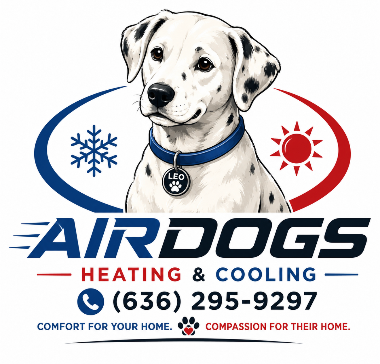 AirDogs Heating and Cooling Dalmatian mascot